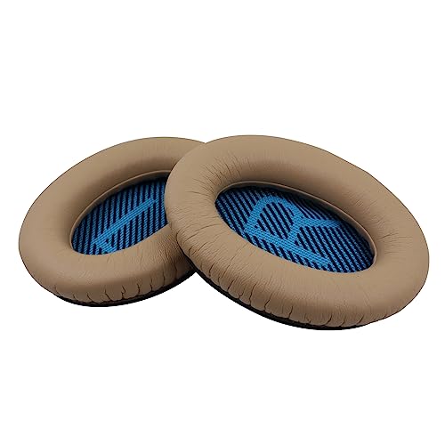 Replacement Ear Pads for Bose QuietComfort 35 35 II 15 25(qc 35 25 15/QC35 ii), Headphone Ear Covers, High Density Memory Cotton, Soft Leather, Adaptive Noise Isolation Headphones Pads Cushions - color: khaki, style: QC25