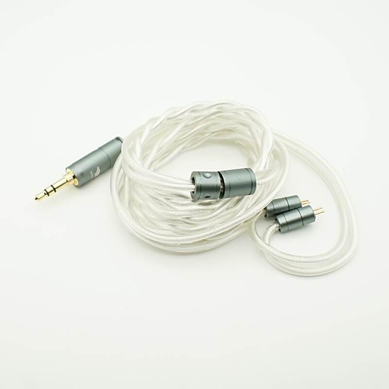 Hisenior White Whale 2Pin 0.78mm 6 Shares OCC Silver-Plated HiFi in-Ear Earphone Cable, Audiophile IEM Earbud Replacement Cable, 4ft 1.2Meters Earphone Upgrade Cable (4.4mm Balanced) - size: 4.4mm Balanced