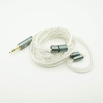 Hisenior White Whale 2Pin 0.78mm 6 Shares OCC Silver-Plated HiFi in-Ear Earphone Cable, Audiophile IEM Earbud Replacement Cable, 4ft 1.2Meters Earphone Upgrade Cable (3.5mm Audio) - size: 3.5mm Audio