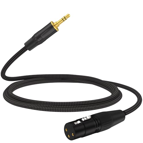 HOSONGIN XLR Female to 3.5mm TRS Male Unbalanced Cable, 6FT - size: 6 Feet