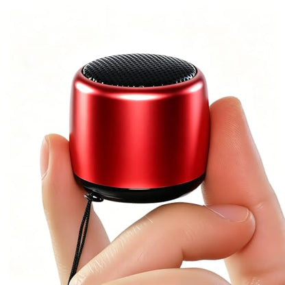 Best Mini Portable Bluetooth Speaker with HD Sound & Bass I Smallest Wireless Bluetooth Speakers for Phone/PC/Tablet I Photo Selfie Button Answer Phone Calls I Cute Tiny Speaker (Red) - color: Red