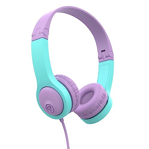 JLab, JBuddies Folding Gen 2, Kids Wired Headphones, Noise Isolating, Volume Limiting, Toddler Headphones Ages 2+, Pink/Teal - color: Pink/Teal
