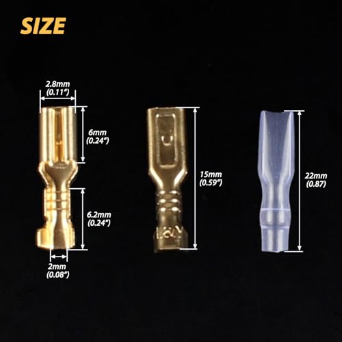 2.8mm Female Spade Quick Splice Crimp Terminals with Insulated Sleeve - size: 2.8mm