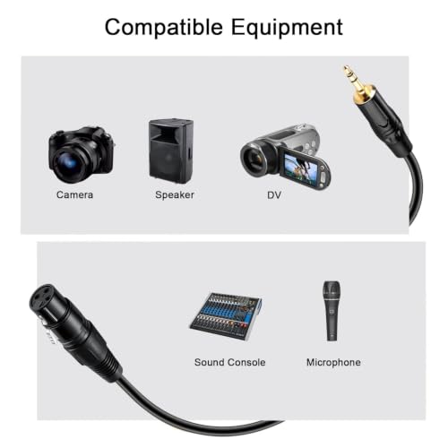 3.5mm to XLR Male Cable 3.3FT, Unbalanced 1/8 Mini Jack TRS Stereo Male to XLR Microphone Audio Cable, 24K-Gold-Plated Contacts for The cleanest Sound Experience - size: 3.3FT, style: 3.5 to XLR Male