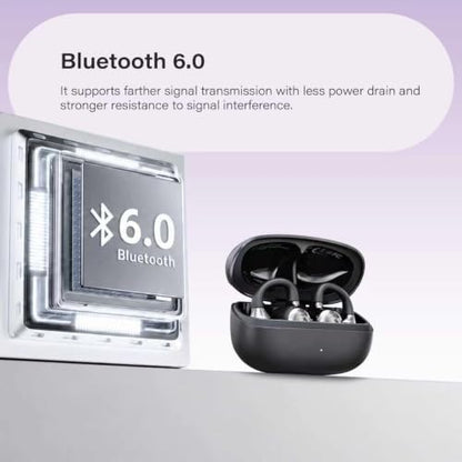 Open Ear Clip-on Earbuds,Bluetooth 6.0 Open Earbuds,Touch Control Operate