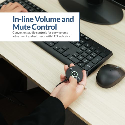 Cyber Acoustics AC-204ENC USB Stereo Headset with Dual-Mic ENC | Great for Office and Remote Work Calls, In-Line Control Module, Leatherette Earpads - style: USB Stereo ENC Headset