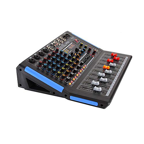 Pyle 6-Channel Console Style Audio Mixer with Bluetooth - DJ Sound Controller, 4 XLR / Combo Inputs, Sub Out, +48V Phantom, USB-A In, 16 DSP Effects, MP3 Player, 7-Band EQ - PMXU67BT - style: 6 Channel Pro