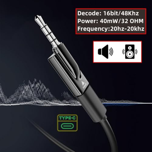 chenyang 2 Pack USB C to 3.5mm Headphone Plug/Jack Adapter Support Hi-Res 16bits 48KHz HiFi Sound Quality with DAC Chip - style: HiFi 48kHz/16bit USB C Female