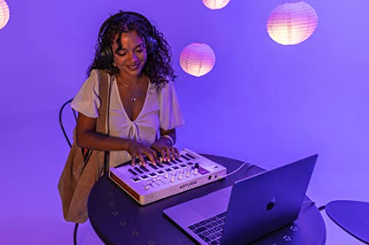 Arturia MiniLab 3 Universal MIDI Controller, White | All in One Software Package, 25 Keys, 8 Multi-Color Pads, White - color: White, size: 25 Keys