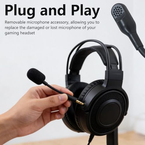 Homesweet Black Replacement Gaming Boom Microphone with Foam for Razer Barracuda X Game Headset, Noise Cancelling