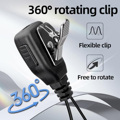 BAOFENG Walkie Talkies Earpiece with Mic 2 Pin Radio Headset Acoustic Tube | 5 PACK for Walkie Talkie UV-5R Mini BF-888S BF-F8HP PRO AR-5RM K5PLUS UV-32 DM-32 Two Way Radio Earpiece