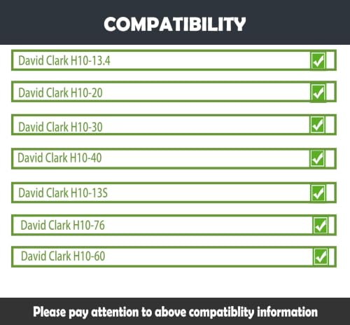 Clark H10-40 Earpads Cushion Replacement for David Clark H10-40 H10-13.4 H10-20 H10-30 H10-13S H10-76 H10-60 DC Headsets Ear Covers with Protein Leather