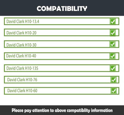 Clark H10-40 Earpads Cushion Replacement for David Clark H10-40 H10-13.4 H10-20 H10-30 H10-13S H10-76 H10-60 DC Headsets Ear Covers with Protein Leather
