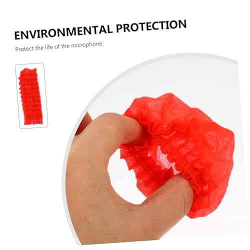 KESYOO Disposable Nonwoven Microphone Cover 100 Pairs Mic Protector for KTV Singing Compatible Handheld Microphones Sanitary and Easy to Use