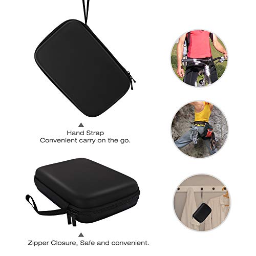 MoKo 7-Inch GPS Carrying Case for Garmin, Tomtom & Magellan, Black | Shockproof EVA Shell, Soft Velvet Lining, Elastic Strap, Mesh Pocket Storage, Zipper Closure for Travel Protection