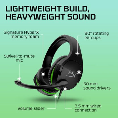 HyperX CloudX Stinger Core - Official Licensed for Xbox, Gaming Headset with In-Line Audio Control, Immersive In-Game , Microphone - size: Wired, style: CloudX Stinger Core