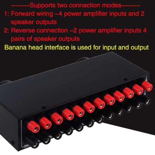 Amplifier Speaker Selector Switch Switcher 4 Input 2 Output or 2 in 4 Out Power Amplifier Speaker Selector Switcher 300W Per Channel Speaker Switch Dispenser