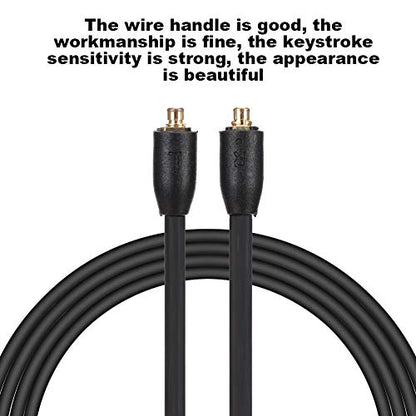 Tangxi MMCX Replacement Headphone Cable, TPE Headphone Extension Cable with 3.5mm Plug for se215 se425 se535 se846 ue900(Black Without mic)