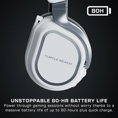 Turtle Beach Stealth 700 Wireless Multiplatform Gaming Headset Renewed, PS5 | PlayStation, PS4, Bluetooth, 60mm Dual Drivers, 80-Hr Battery, Noise-Cancelling Flip-to-Mute Mic, Dual Transmitters, White - color: White, style: Stealth 700
