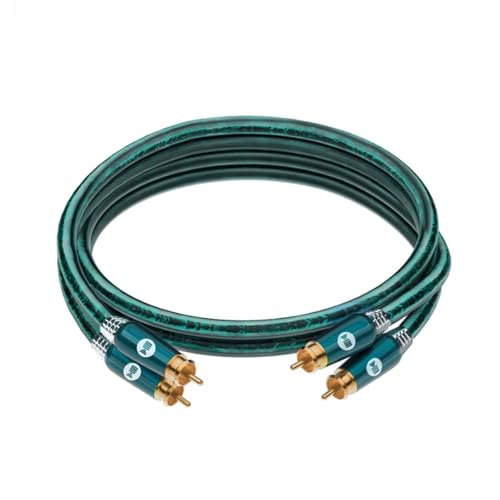 M/M Digital Audio Coaxial Cable [Silver-Plated | Copper Core | 17AWG], RCA Coaxial Cable, 2RCA Male to 2RCA Male L/R Sound Digital Coaxial Audio Cable, Emerald - size: 3.2FT/1M