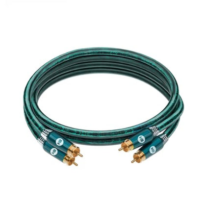 M/M Digital Audio Coaxial Cable [Silver-Plated | Copper Core | 17AWG], RCA Coaxial Cable, 2RCA Male to 2RCA Male L/R Sound Digital Coaxial Audio Cable, Emerald - size: 4.9FT/1.5M