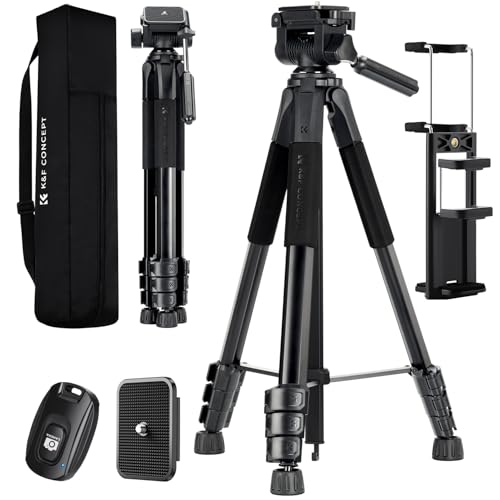 K&F CONCEPT 68" Camera Tripod Lightweight Portable DSLR Tripods