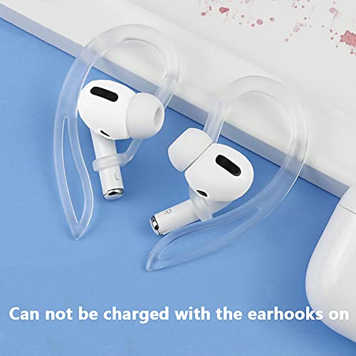 2 Pairs Ear Hook Compatible with AirPods Pro 3 2 1 Gen, YINVA Multi-Dimensional Adjustable Ear Holder (White+Transparent) - color: White+Transparent