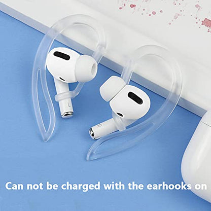 2 Pairs Ear Hook Compatible with AirPods Pro 3 2 1 Gen, YINVA Multi-Dimensional Adjustable Ear Holder (White+Transparent) - color: White+Transparent