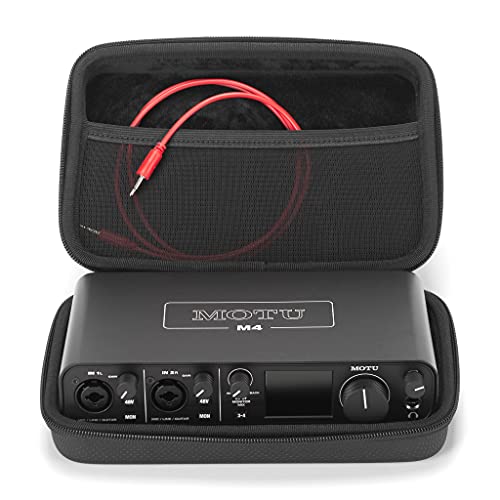 ANALOG CASES Motu M2/M4 & Universal Audio Volt 4 Case - Compact GLIDE Case | Rigid Molded EVA Case, Excellent Protection, Compact Design & Precise Custom Fit, Smooth Zipper, Super-Soft Velvet Lining