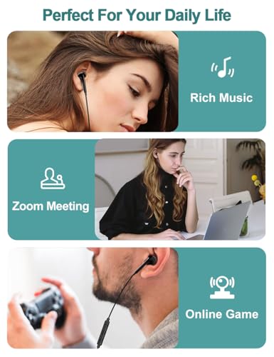 DUKABEL USB Wired Earbuds, PC Headphone with Mic for PC/ PS4/ PS5-6Feet | Mic built-in, In-ear Earphone, Volume Control, Mute Function Supported, for Office Live Broadcast Gaming