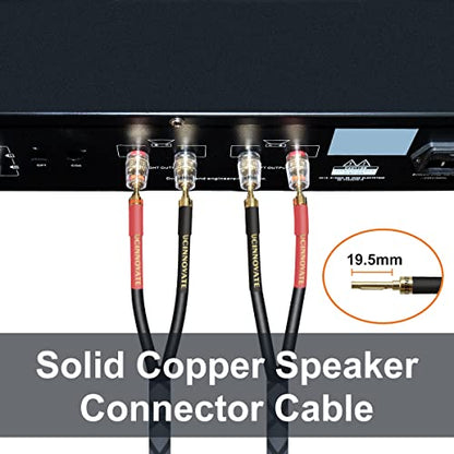 UCINNOVATE Bi-Wire Speaker Cables, 2 Pack OFC 9.8Ft Home Theater Premium Speaker Cable Wire with Gold-Plated Banana Tip Plugs, Audiophile Heavy Duty Braided Speaker Wire for Audio Amplifier Subwoofer - style: 2 x Bi Wired Speaker Wires