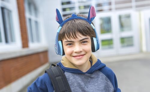 Disney Stitch Bluetooth Headphones for Kids, Wireless Headphones for School | Volume Reduced and Built-in Microphone - color: Stitch