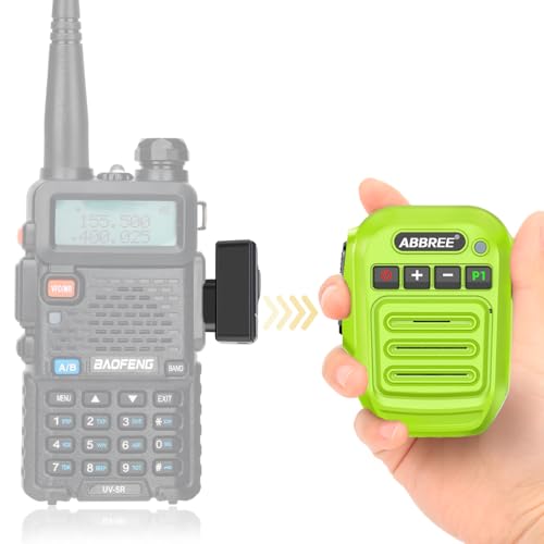 ABBREE Ham Radio Wireless Handheld Speaker Mic, 2 Pin Shoulder Microphone Compatible with Baofeng 5RM UV-5R,BF-F8HP PRO,GM21,K5PLUS,GM-15Pro,UV-5G Plus AR-152 Quansheng UV-K5 8 Walkie Talkie (Green) - color: Green