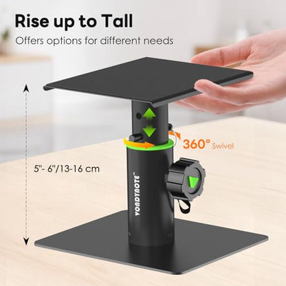 Vondynote 2-Pack Studio Monitor Stand Small 6" Tall Tablet Stand Holders | Desktop Speaker Stands, Height Adjustable, For Small Speakers, Projector, HiFi, Bluetooth Speakers - color: Standard