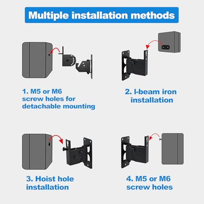 Speaker Wall Mount , Holds up to 30lbs，Swivel and Tilt, 2 Packs | All Metal Wall Speaker Mount for Small Speakers，Easy DIY Assembly, HD-618 ,Black - style: HD-618