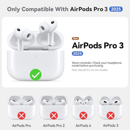 Ljusmicker for AirPods Pro 3 Case 2025 with Cleaner Kit,Sky Blue | Soft Silicone Protective Cover for Apple AirPod Pro 3rd Generation Case with Keychain for Women Men,Shockproof - color: B-Sky Blue