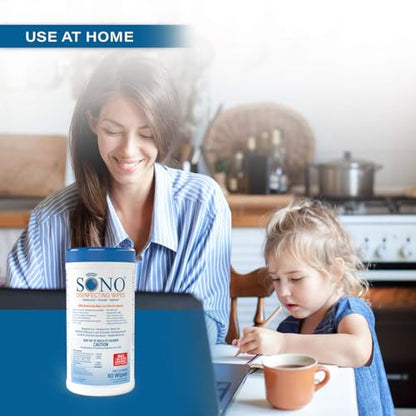 SONO Disinfecting Wipes - Alcohol-Free, No Bleach, Medical-Grade I Multi-Surface Cleaning for Home, School, Office, Hospital, Gym I Gentle on Electronic Devices I Everyday Use I 80 CT - size: 80 Count (Pack of 1)
