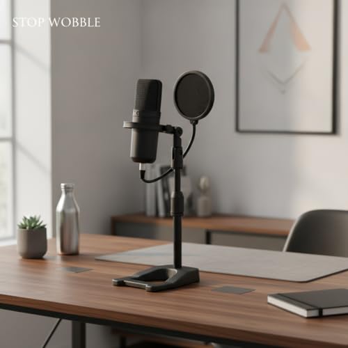 Desktop Microphone Stand Base, Heavy Weighted Metal A-Shape Anchor for Streaming and Recording, Stable 13-Inch Footprint