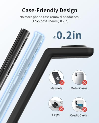 Wireless Charger for Samsung&Android: JoyGeek 3 in 1 Charging Station for S26/S25/S24/S23/S22/S21/S20/Note20/Z Fold&Flip, Galaxy Watch8/7/6/5/4/3/Active2/1, Buds 3 Pro - color: Black