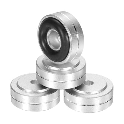 MECCANIXITY 8 Pcs Subwoofer Isolation Pad, 20x8mm Speaker Isolation Pad Feet Speaker Spikes Turntable Audio Studio Monitor Isolation Pad for Audio Equipment Single Line, M3 Screws Silver