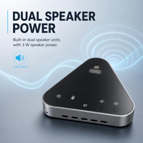 Conference Speaker and Microphone, Bluetooth Speakerphone with 360° Voice Pickup, USB-C Plug & Play, Compatible with Leading Platforms for Personal Workspaces - style: 6
