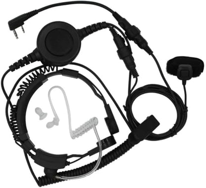 Tactical Throat Mic with Finger PTT Compatible for Baofeng Kenwood Earpiece | Compatible with BaoFeng UV-5RMini UV-5R/5RA/5RA+/5RB/5RC/5RD/5RE/5RE Plus/UV-82/BF-480/490/530/999/888/777/666S/777S/888S
