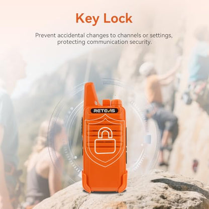 Retevis RT22 Walkie Talkies, Portable FRS Two Way Radio with Earpiece - color: Orange