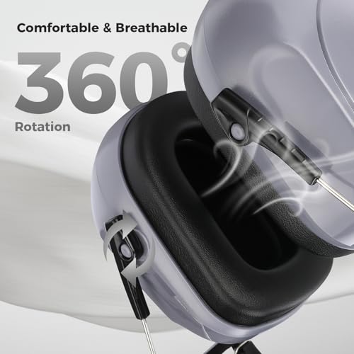 ProCase NRR 28dB Noise Reduction Ear Muffs, Foldable Adjustable Noise Cancelling Headphones - color: 1 - Grey