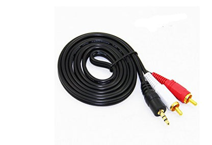C&E 3.5mm Stereo Male to Dual RCA Male (Right and Left) Audio Cable, 6 Foot - 4-Pack - size: 6 Foot, style: 4-Pack