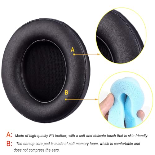 Replacement Ear Pads for Beats Studio 2 & Studio 3 Wired & Wireless Headphones Cushions withSoft Protein Leather, Noise Isolation Memory Foam(Titanium Grey)