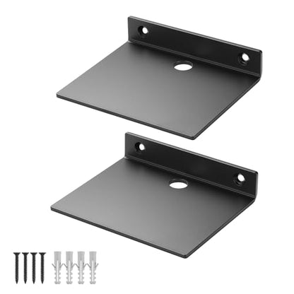 Small Wall Shelf,3.0mm Aluminum Alloy Small Floating Shelf,for Bathroom, Bedroom, Living Room, Kitchen,Office(5 Inch Black, Set of 2) - size: 5 inch black