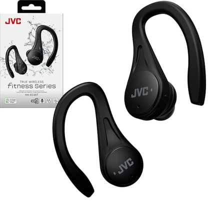 JVC Fitness Series HAEC25TB Sport True Wireless Earbuds, Black | Up to 30 Hours Battery Life, Neodymium Magnet Driver, IPX5 Water Resistance, Lightweight and Compact - color: Black