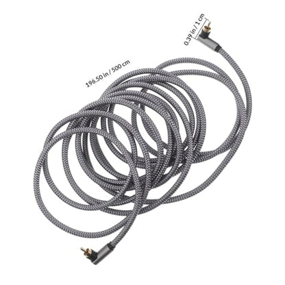 NOLITOY 5m Digital Coaxial Audio Cable with Dual Shielded Cord and Gold-Plated Connector for Home Theater and Tv Audio Systems