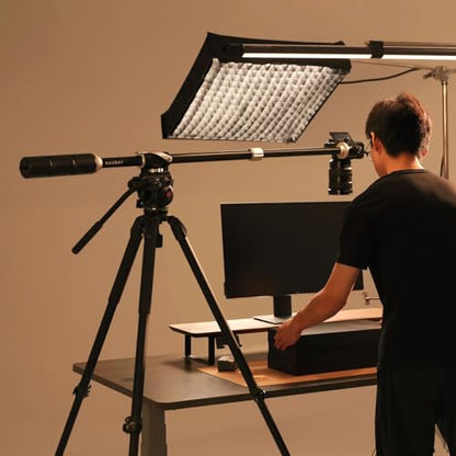 RAUBAY Tripod Extension Arm, Horizontal Boom Arm, 26-40", TE01 | Aluminum overhead tripod arm for top-down photography, with 1/4" and 3/8" mounts for cameras, lights and microphones